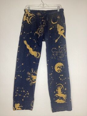 Sin in Linen Heavenly Bodies Pants Navy Gold Whimsigoth M